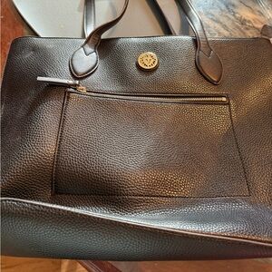 Black Leather Tote Bag